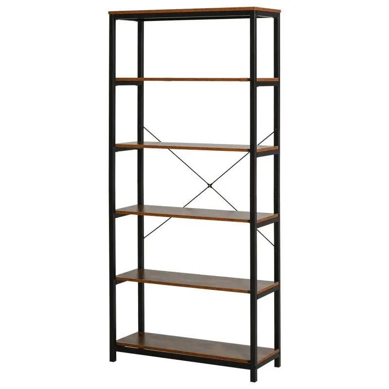 Vertical Bookcase with 6 Shelves, 180 cm