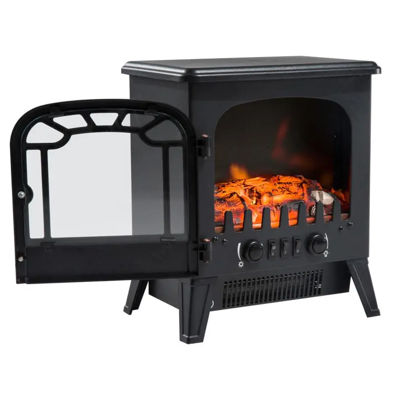 Electric Fireplace with Adjustable Flame Effect, 36 cm
