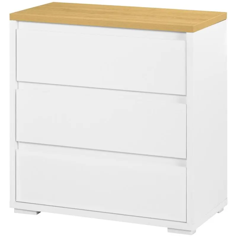 3-Drawer Chest, 70 x 37 x 75 cm, White