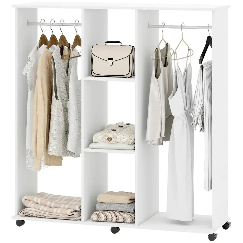 Mobile Open Wardrobe with 6 Castors