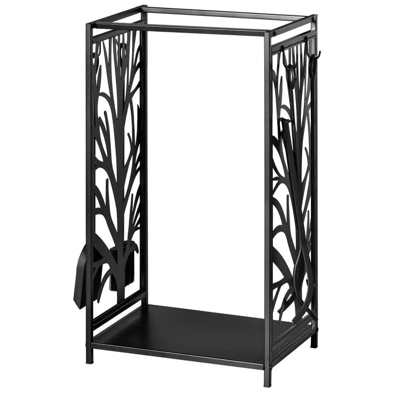 Steel Firewood Rack with 4 Tools