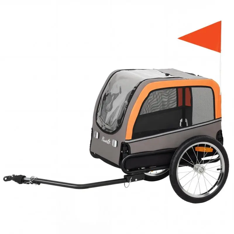 Foldable Dog Bicycle Trailer, Orange