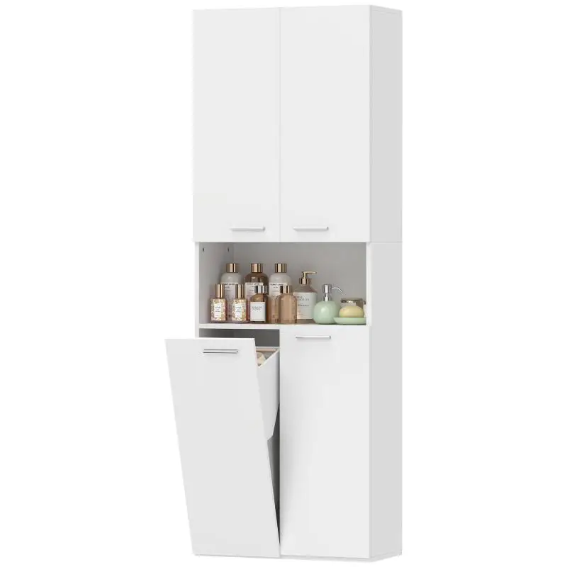 Bathroom Cabinet with Laundry Basket, 174 cm