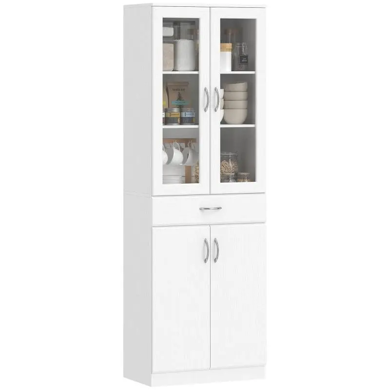 Kitchen Cabinet with Glass Door, 180 cm