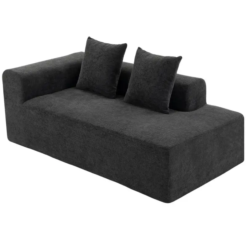 2-Seater Chenille Sofa with 2 Pillows
