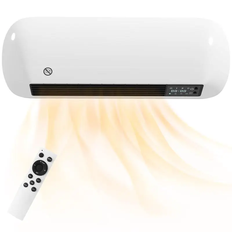 2000W Wall-Mounted Electric Heater, Black