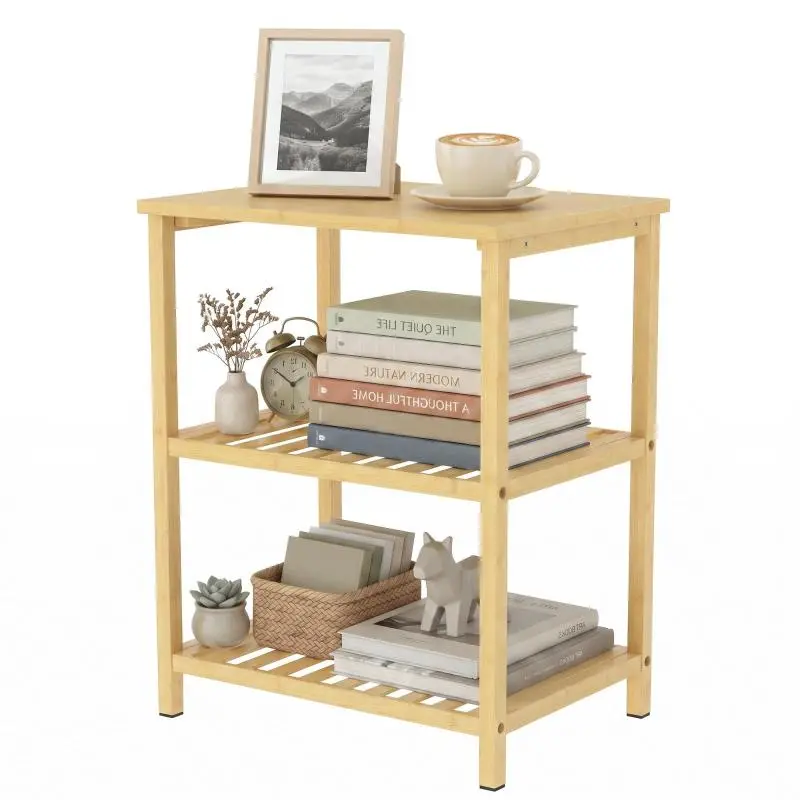 Bamboo Side Table with 3 Tiers