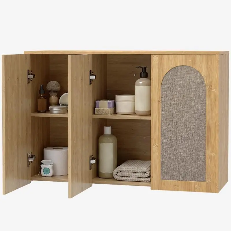 Bathroom Wall Cabinet with Adjustable Shelf, Oak