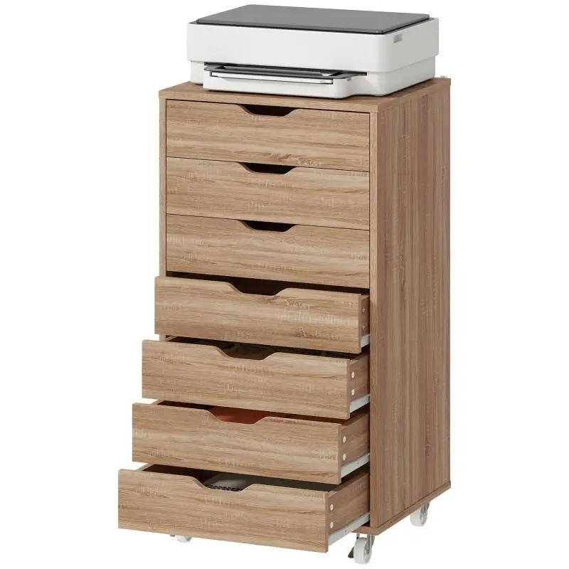 Office Filing Cabinet with 7 Drawers and Castors