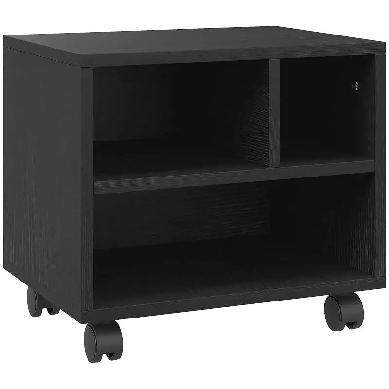 2-Tier Printer Stand with Wheels, Black