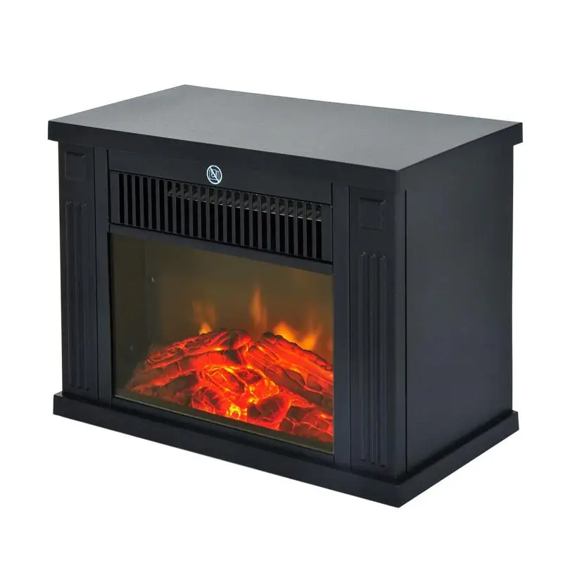 Electric Fireplace with Heater, 600/1200 W, Black