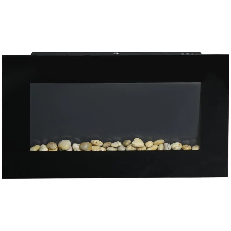 Electric wall-mounted fireplace, 1000W/2000W, LED fire effect, remote control, stylish look, with heating function