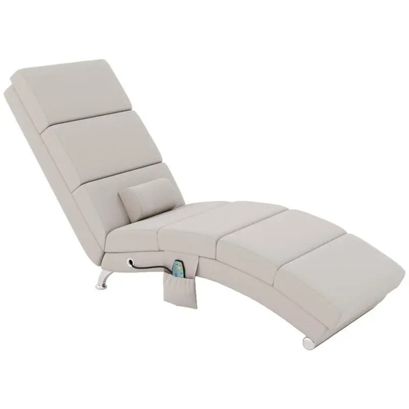 Electric Recliner Massage Chair with Heating, Cream White