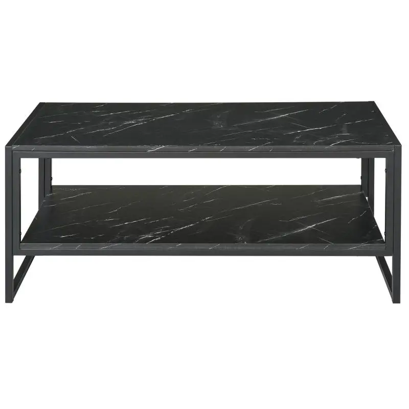 Black Coffee Table with Lower Shelf