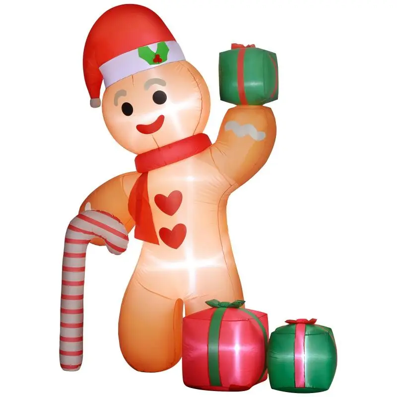 Inflatable Gingerbread Man Christmas Decoration, 245 cm