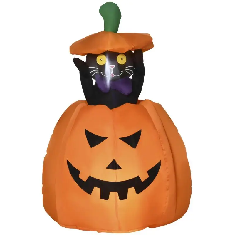 Self-Inflating Halloween Pumpkin Decoration with LEDs
