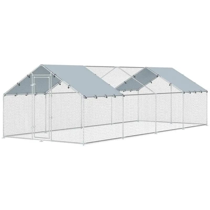 Galvanised Steel Outdoor Chicken Coop, 6.8 x 3 m