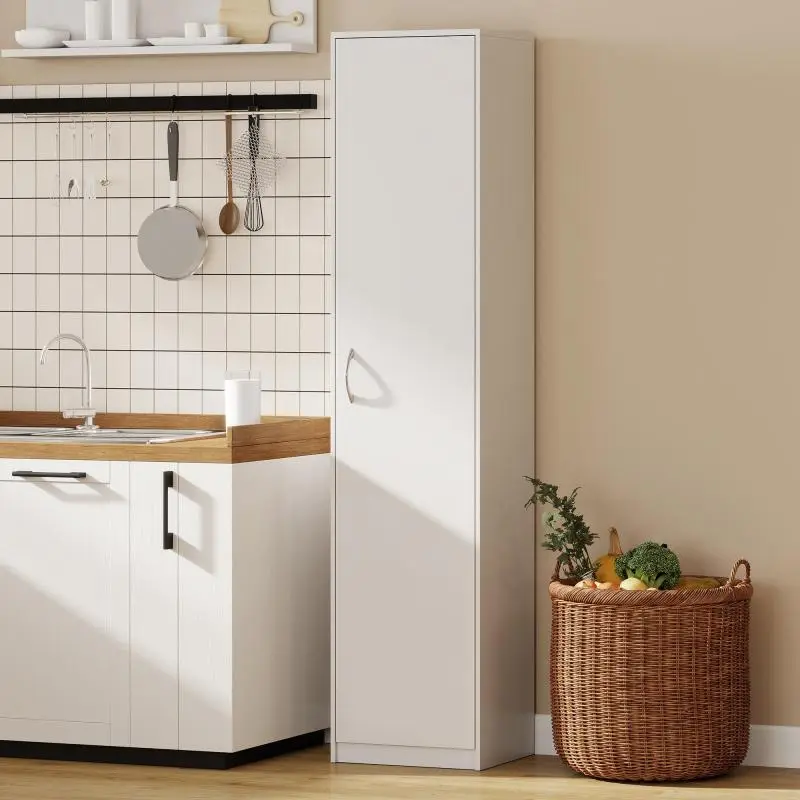 5-Tier Kitchen Storage Cabinet, White