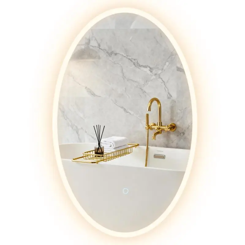 Oval LED Bathroom Mirror, 80 x 50 cm
