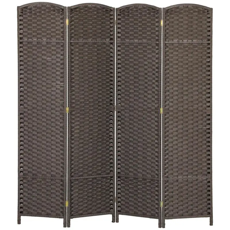 4-Panel Room Divider, 170 cm, Brown