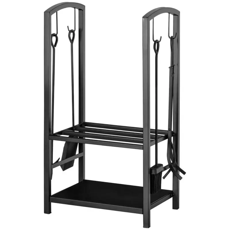 Fireplace Log Rack with 4 Tools