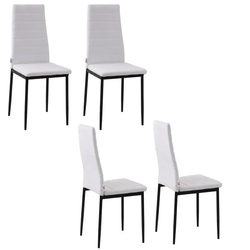 Set of 4 Dining Chairs with High Backrests