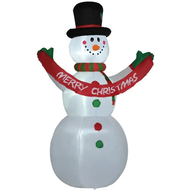 Inflatable Snowman with LED Lights, 243 cm