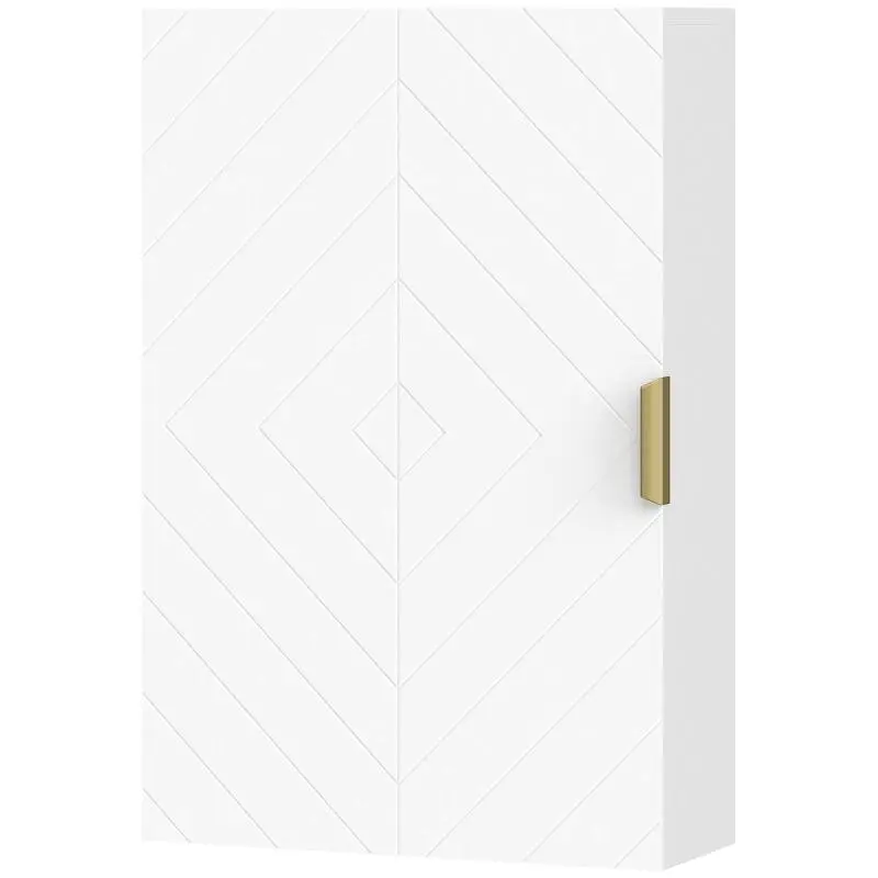 Wall-Mounted Bathroom Cabinet with Adjustable Shelves, White