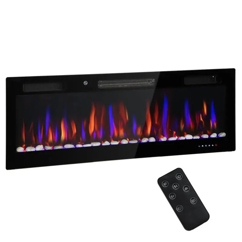 Recessed Wall-Mounted Electric Fireplace, 106.7 cm