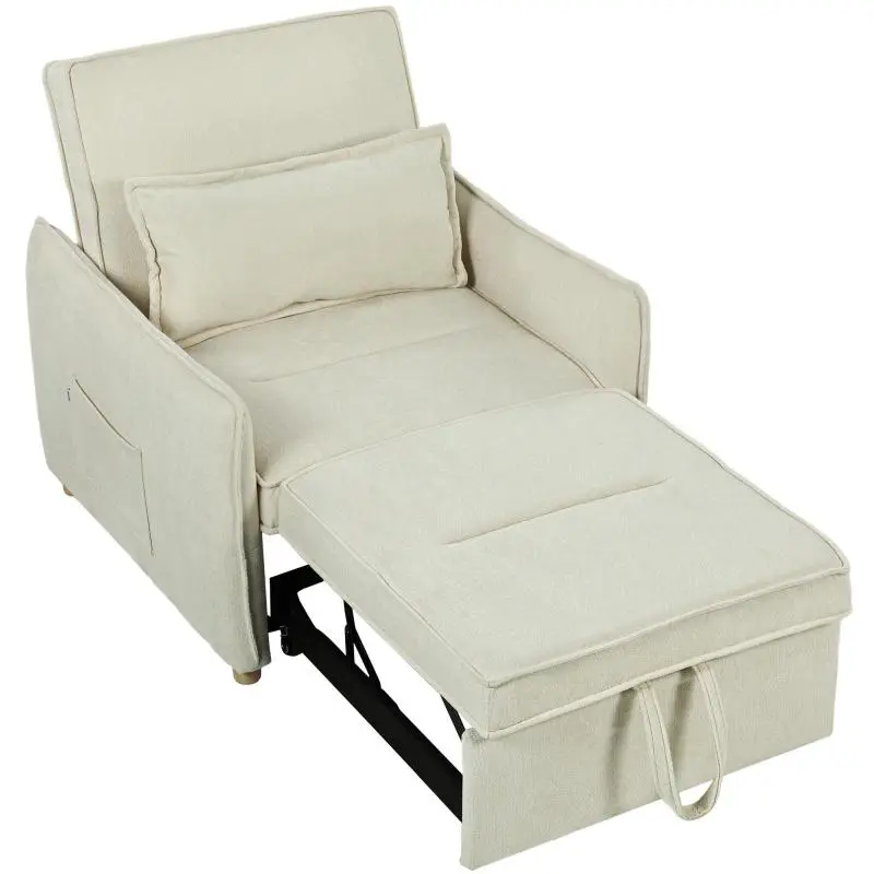 3-in-1 Convertible Sleeper Chair, Cream