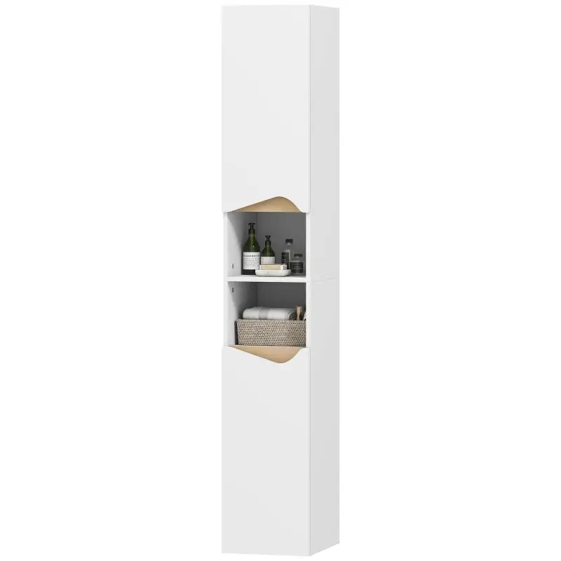 Narrow Bathroom Tall Cabinet with 2 Doors