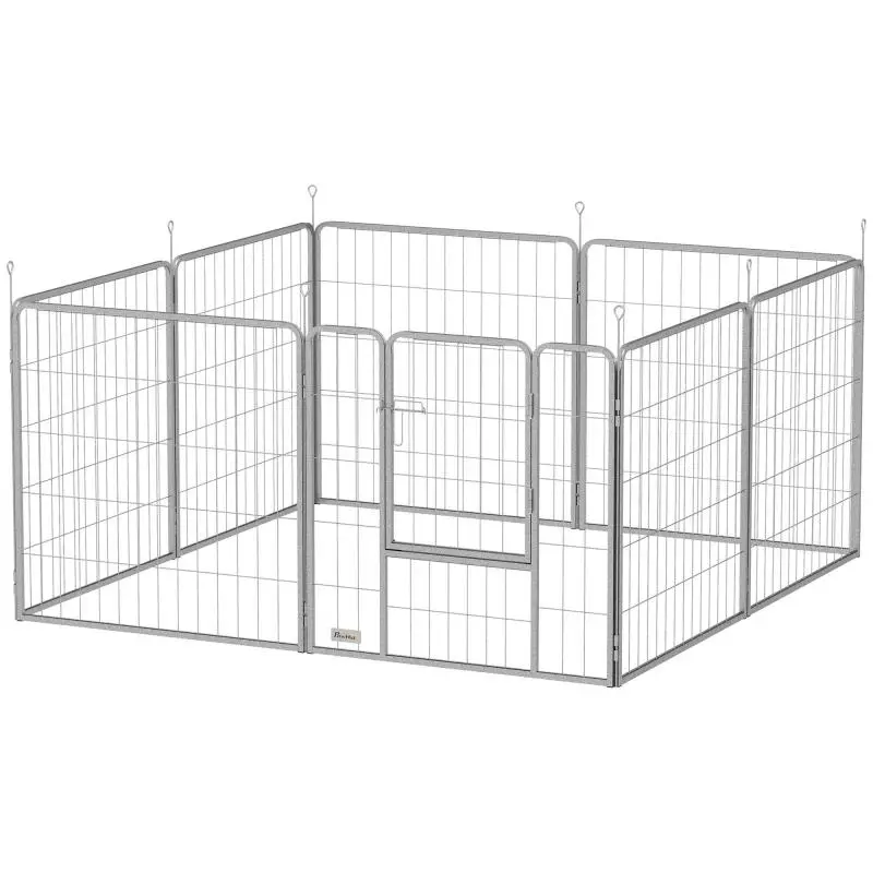 Modular 8-Panel Foldable Dog Playpen, 80 cm