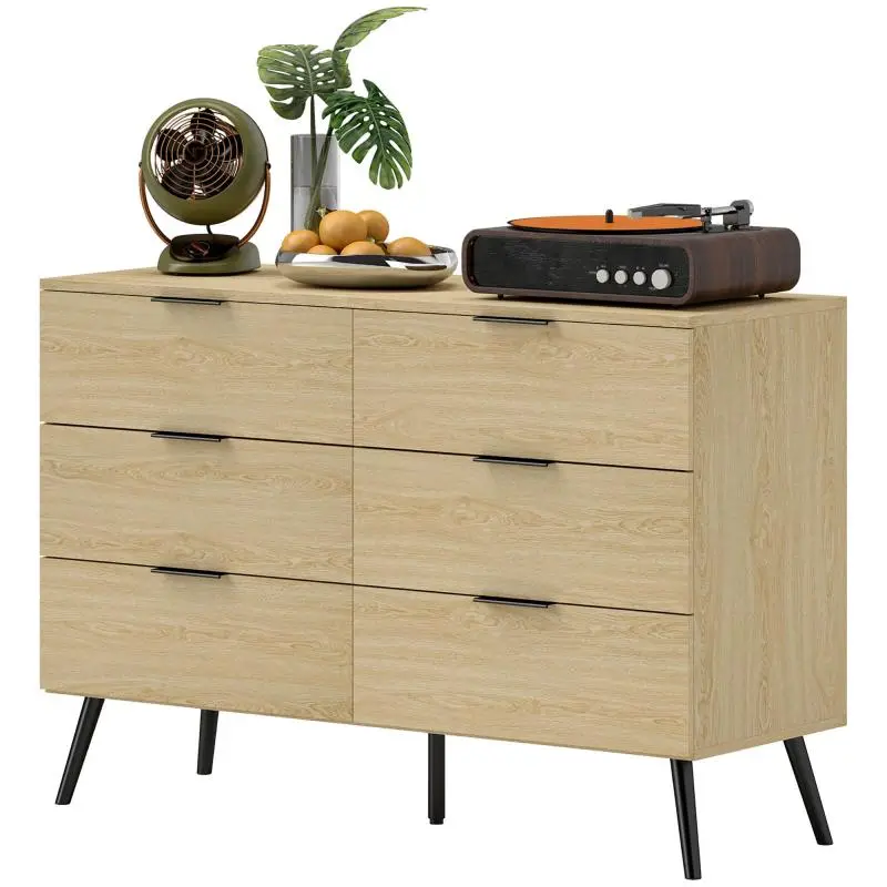 6-Drawer Chest of Drawers, Oak