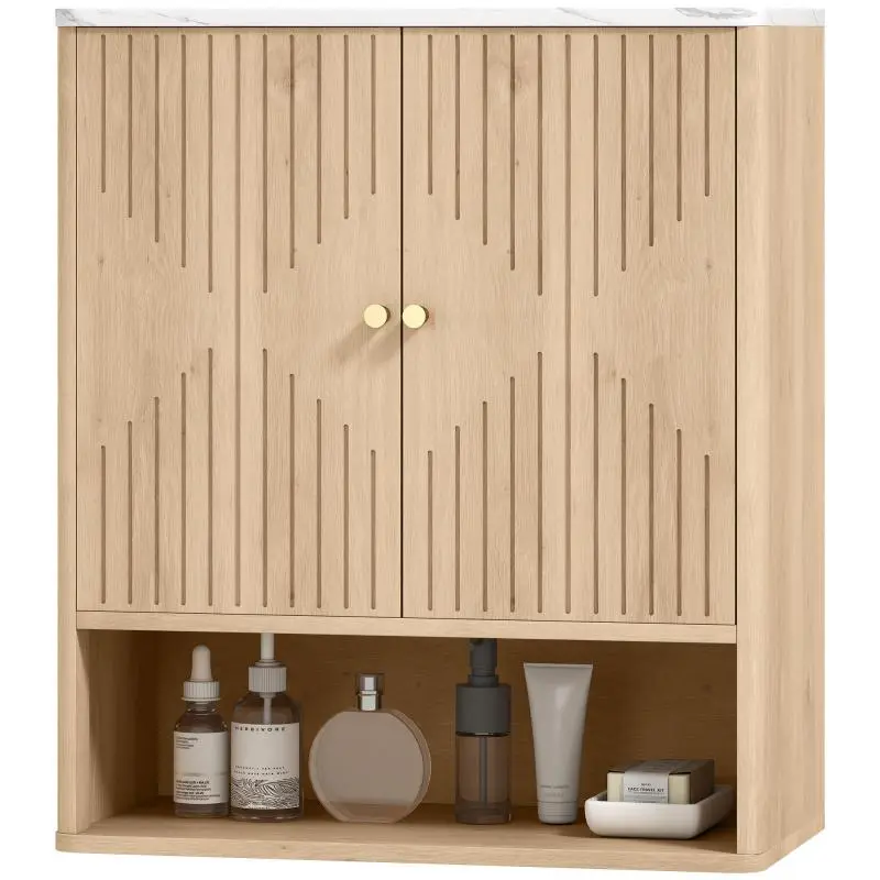 Bathroom Wall Cabinet with Open Compartment, 60 cm