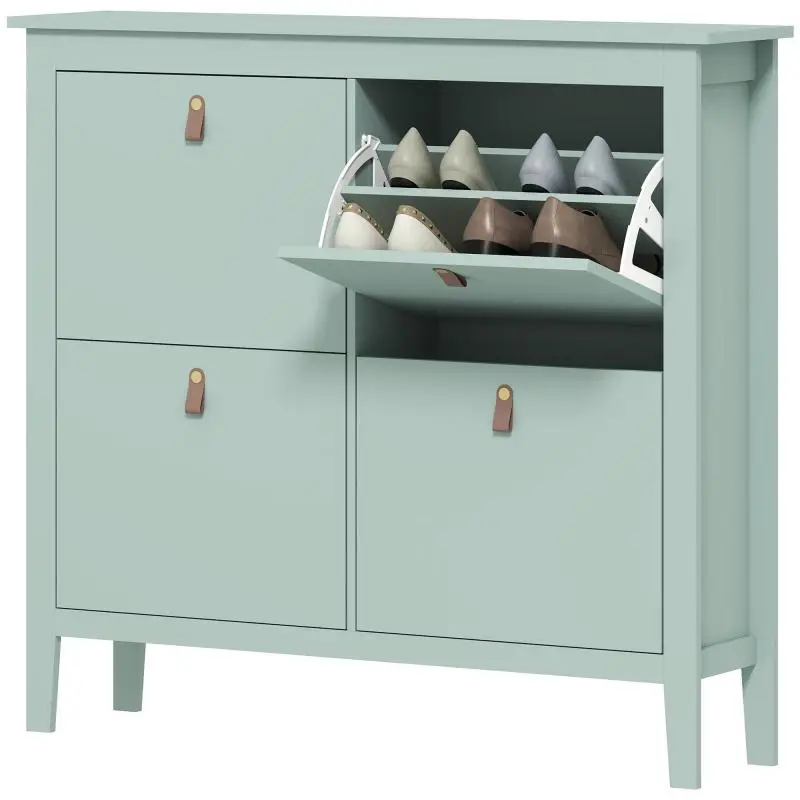 20-Pair Shoe Cabinet with 4 Tilt-Out Drawers