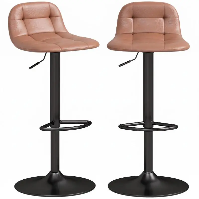 Set of 2 Height Adjustable Swivel Bar Stools