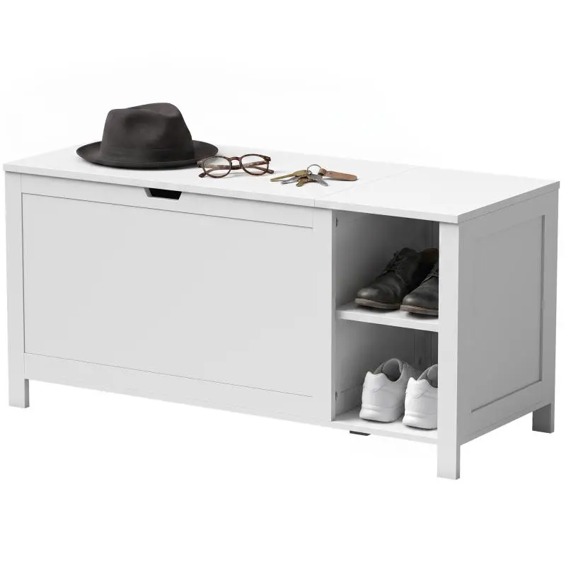 Shoe Storage Bench with Adjustable Shelf