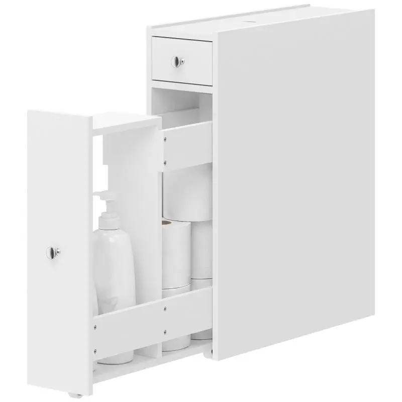 Narrow Bathroom Cabinet with 2 Drawers