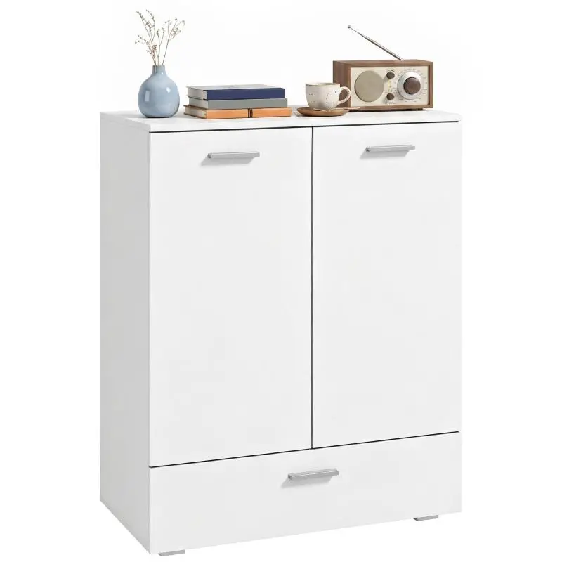 White Sideboard with Drawer and Adjustable Shelf