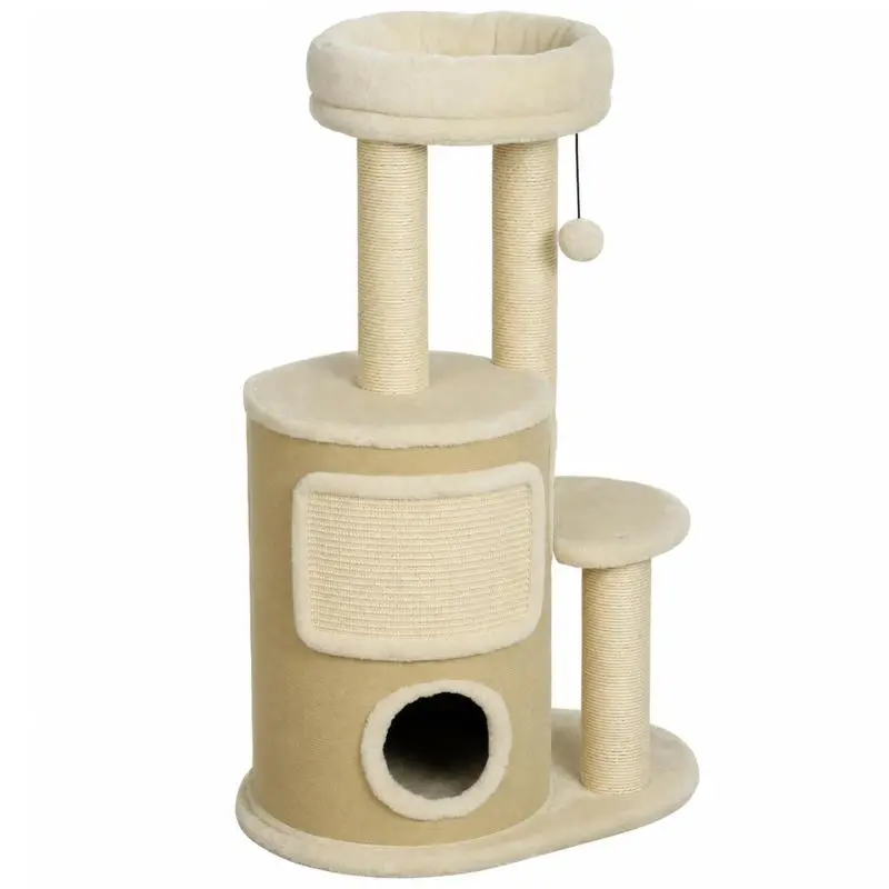 Cat Tree with Scratching Barrel and Play Ball