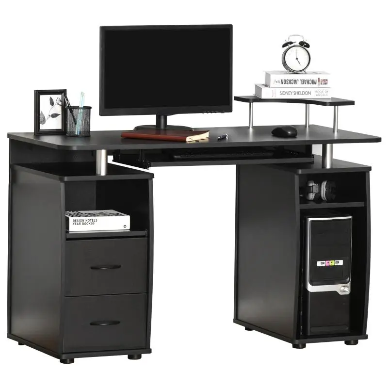 Computer Desk with Shelves and Drawer, 120 cm