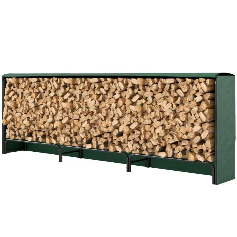 Adjustable Firewood Rack with Waterproof Cover, 300 cm