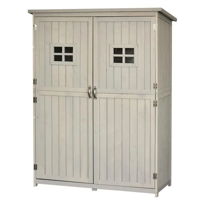 Wooden Garden Shed Cabinet, 127.5 x 50 x 164 cm