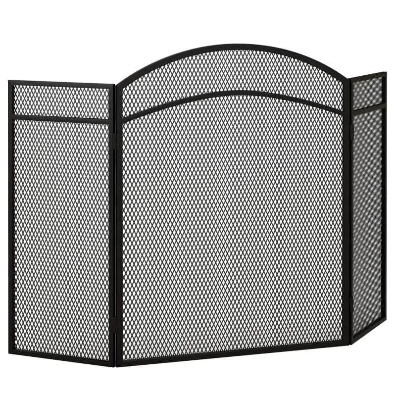 3-Panel Folding Fireplace Screen, 96 x 60 cm