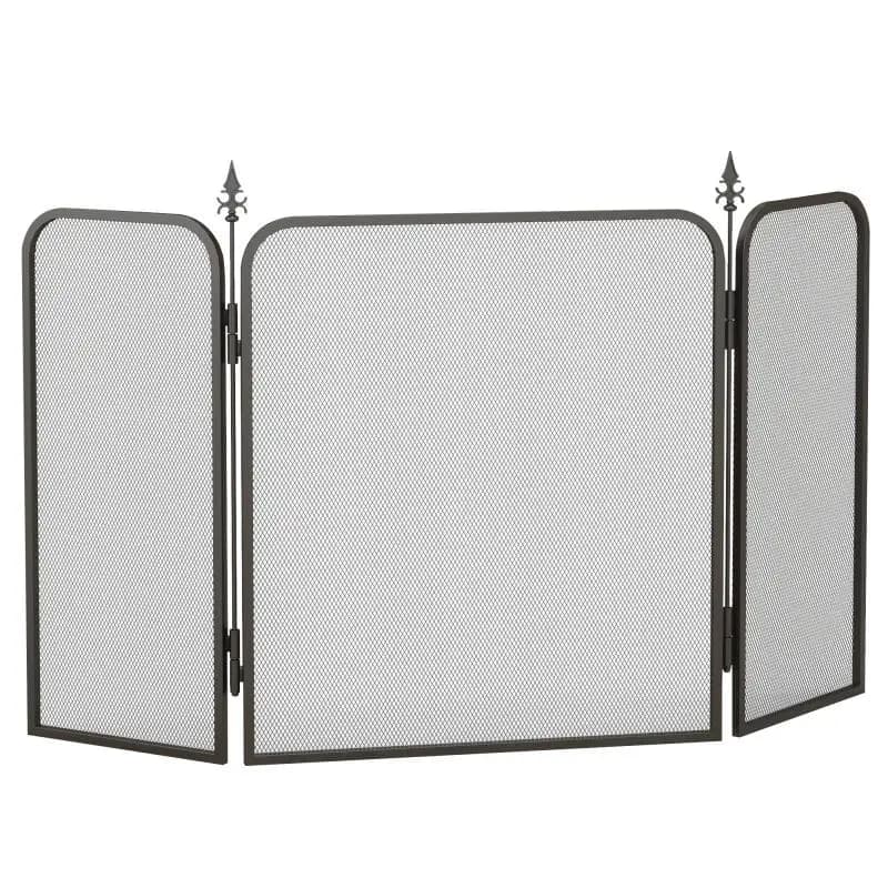 3-Panel Folding Fireplace Screen, 96 x 56 cm