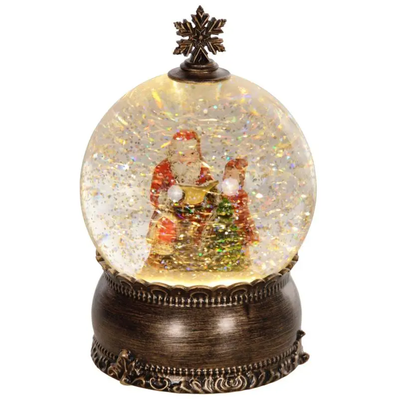 Musical Light-Up Christmas Snow Globe, 18.6 cm, Bronze