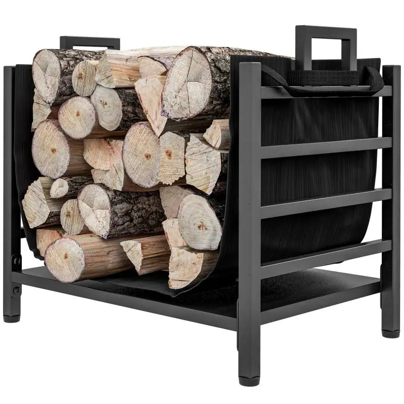 Log Holder with Removable Carrier, Black