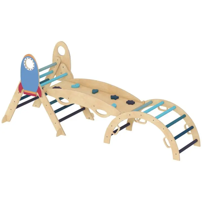 8-in-1 Wooden Montessori Climbing Triangle