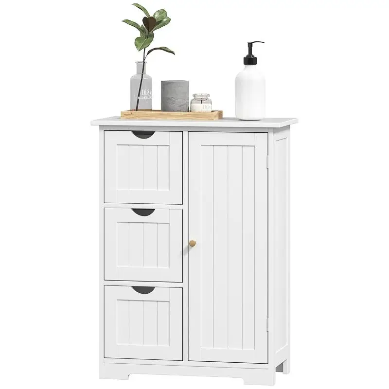 Bathroom Cabinet with 3 Drawers, White