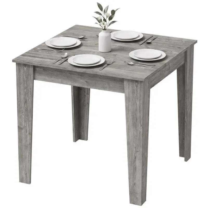 Square Dining Table for 4, Grey Wood Effect